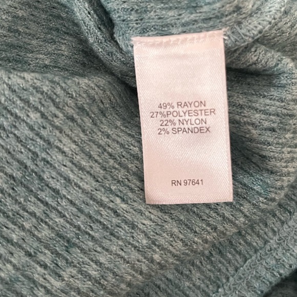 J.Jill Wearever Waffle Teal Cowl Neck Top sz L - Picture 7 of 9